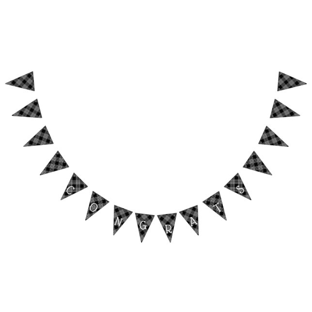 Bandeirinha Banner de reposição de Parabéns de Xadrez preta (Todos)