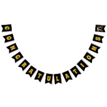 Banner de reposição de "Parabéns" preto e Dourado