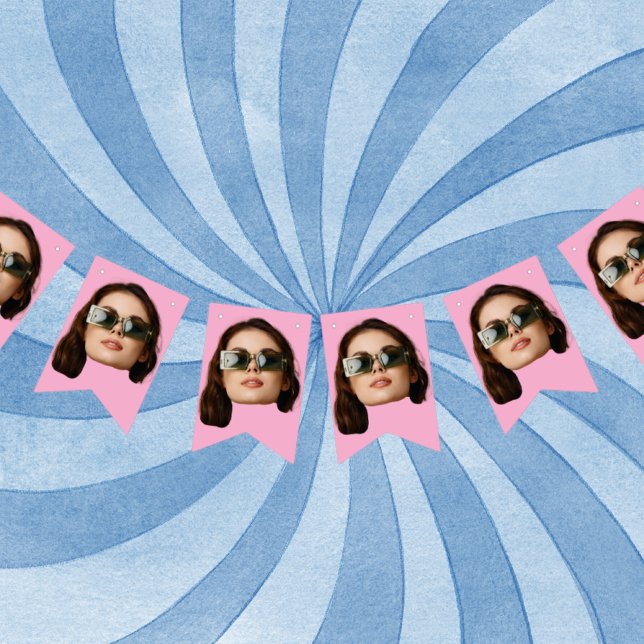 Bandeirinha Banner de rosto, face personalizada, 30 40º 50º an (Criador carregado)