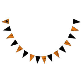 Bandeirinha Banner do Partido Feliz Halloween (Laranja e Preto