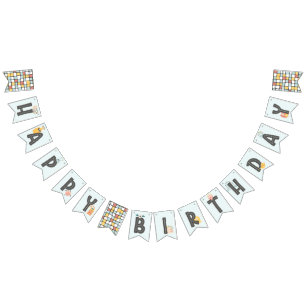 Bandeirinha Banner Feliz de Aniversário do Monstro Amigo