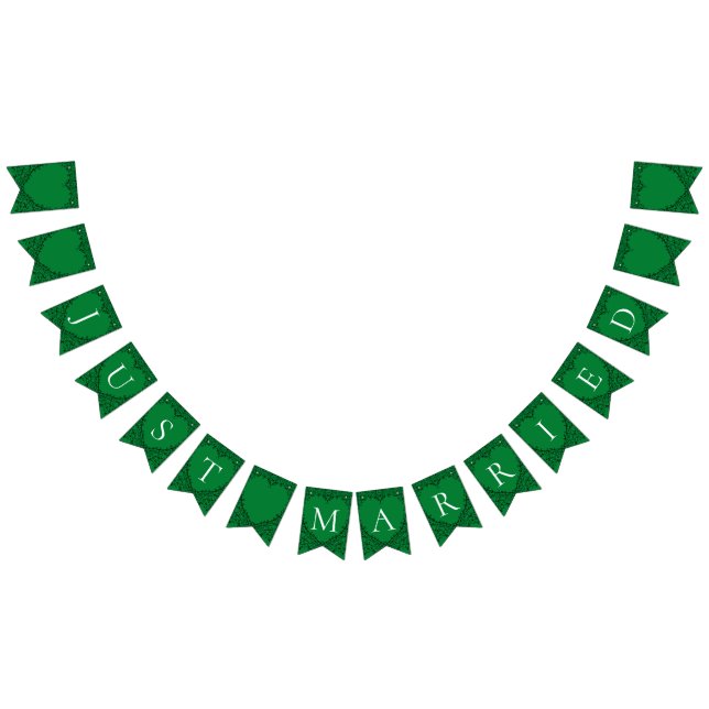 Bandeirinha Banner Gótico de Bunting Coração Verde e Preto 2 (Todos)