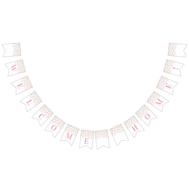 Bandeirinha Banner inicial de boas-vindas, Dourada Confetti ro (Todos)