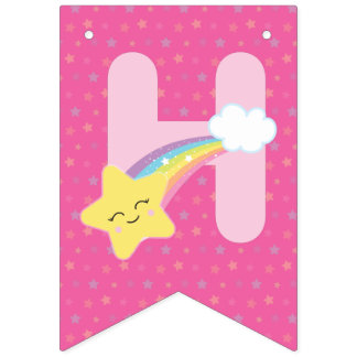 Bandeirinha Banner mágico de bunda de aniversário do Unicórnio