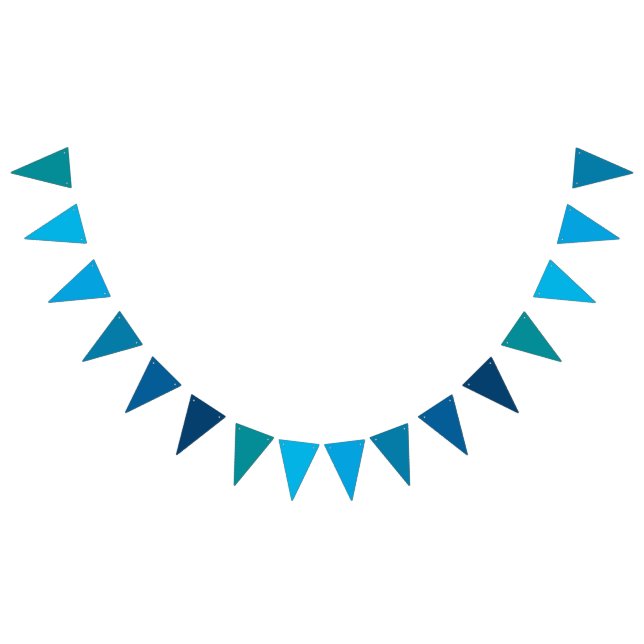 Bandeirinha Banner Triangular Tema Gradiente Azul Oceano (Todos)