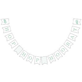 Bandeirinha Banner Vintage Bunny Frame Páscoa Bunting - Mint