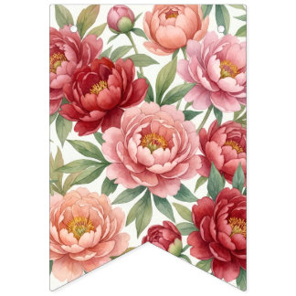Bandeirinha Bannière fanion florale pivoine – Décoration douce