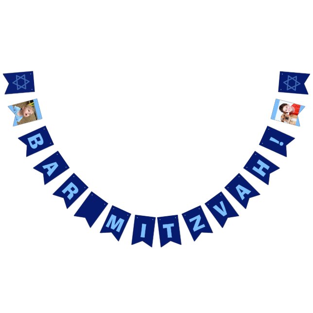 Bandeirinha Bar Mitzvah Azul Personalizado (Todos)