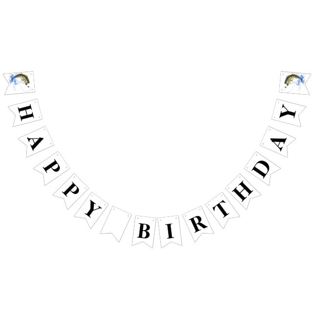 Bandeirinha Bass Jumping Fish Happy Birday (Todos)