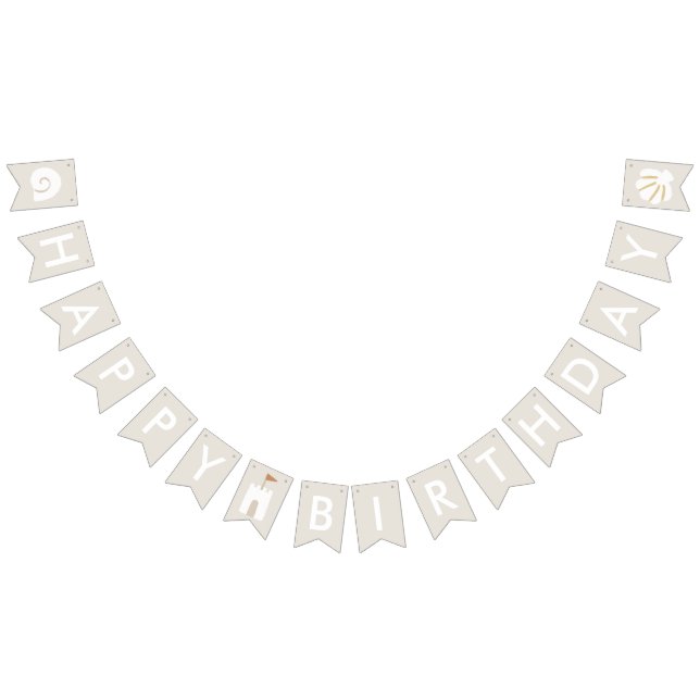 Bandeirinha Beach Seashell Sandcastle Starfish Parabéns (Todos)