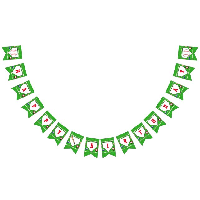 Bandeirinha Beisebol Feliz Aniversário (Todos)