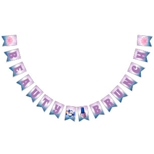 Bandeirinha Beleza Brunch Purple Blue & termas dos Sparkles do