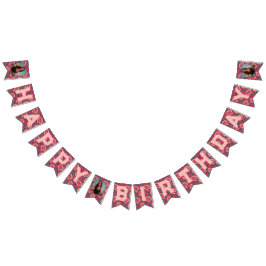 Bandeirinha Belo Aniversário Temático de Rosa