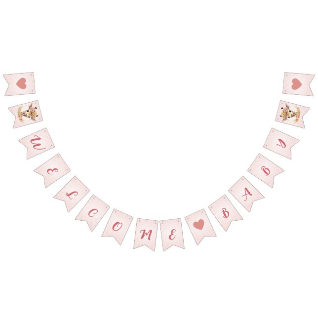 Bandeirinha Bem-vinda, Namorada Rosa Girafa Selvagem Chá de fr (Todos)