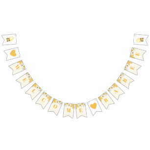 Bandeirinha Bem-vindo Babee Bumblebee Honey Chá de fraldas Spr