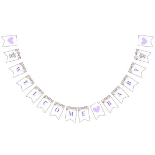 Bandeirinha Bem-vindo Chá de Elefante Roxo