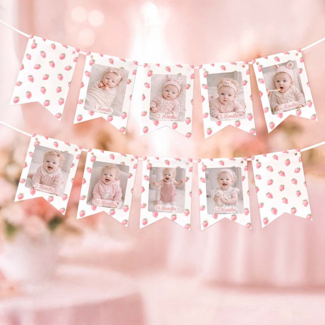 Bandeirinha Berry First Birthday Photo (Criador carregado)