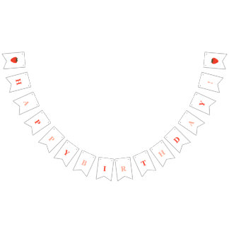 Bandeirinha Berry First Strawberry Birthday