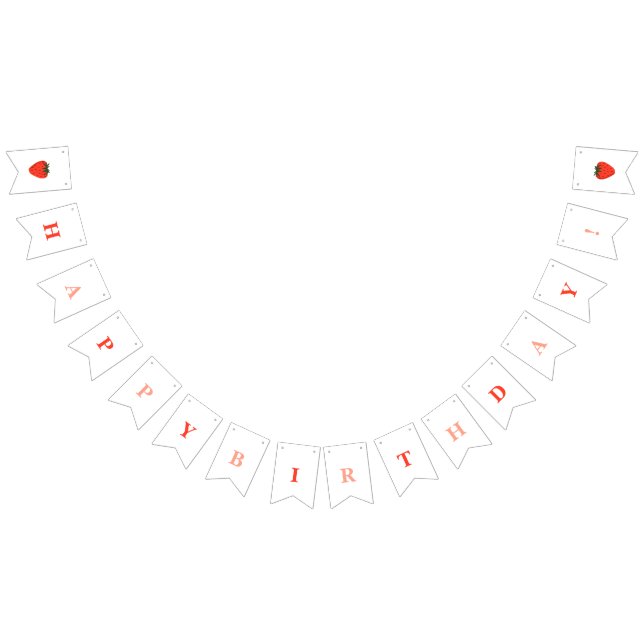 Bandeirinha Berry First Strawberry Birthday (Todos)