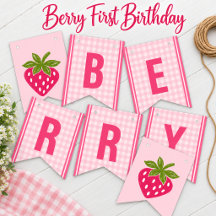 Berry Sweet One Primeiro Aniversário Rosa Morango