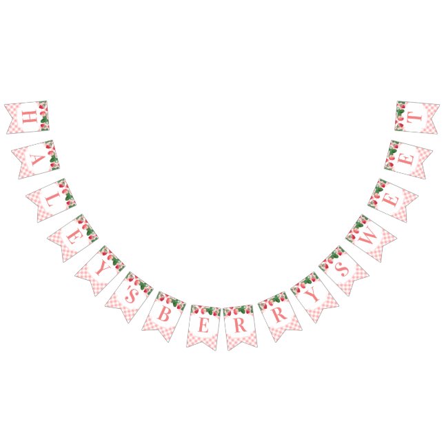 Bandeirinha Berry Sweet Strawberry Aniversário Ou Chá de frald (Todos)