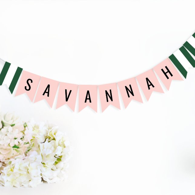 Bandeirinha Beverly Colinas Pink & Green Party Honoree (Criador carregado)