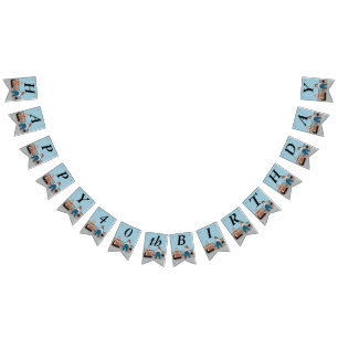 Bandeirinha Birthday Little Dutch Boy and Girl Red Tulipes Blu