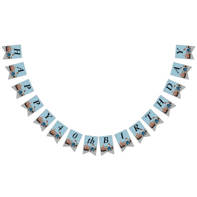 Bandeirinha Birthday Little Dutch Boy and Girl Red Tulipes Blu (Todos)