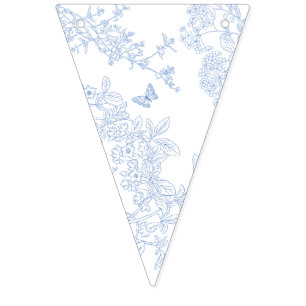 Bandeirinha Blue Chinoiserie Toile de Jouy Data de Salvamento 