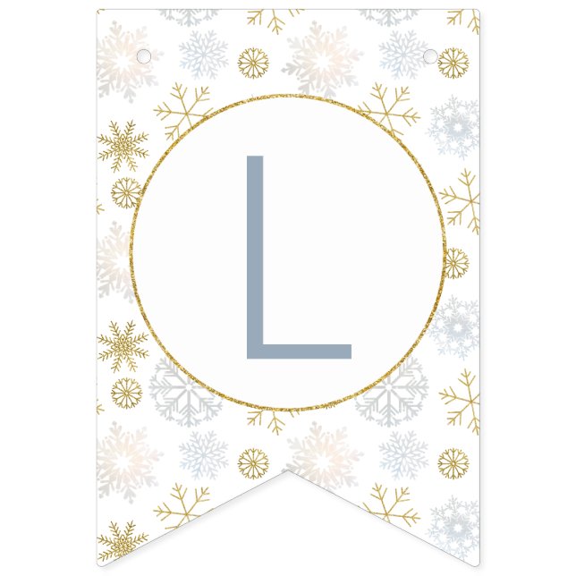 Bandeirinha Blue Snowflake Winter Wonderland Banner (Primeira Bandeira)