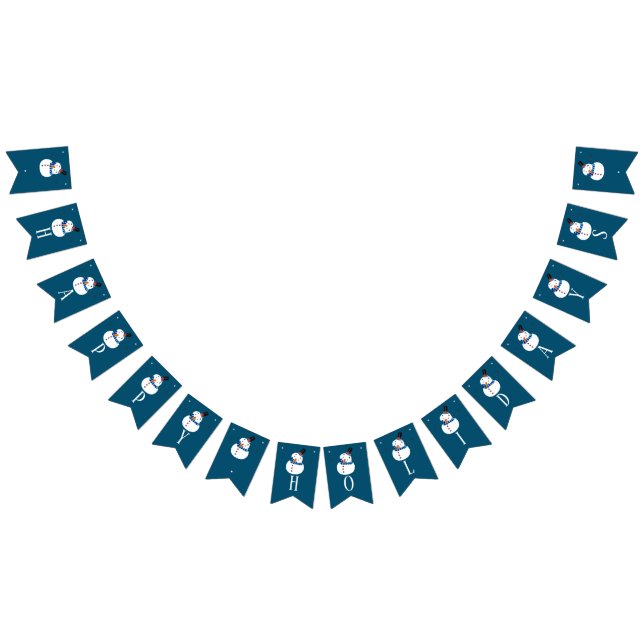 Bandeirinha Blue Snowman, feriados felizes (Todos)