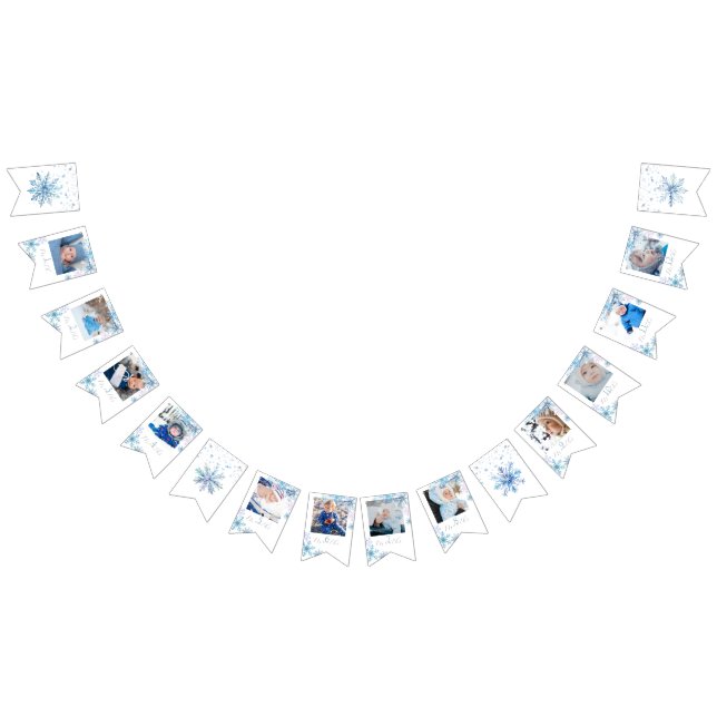 Bandeirinha Blue Winter Wonderland photo bunting banner (Todos)