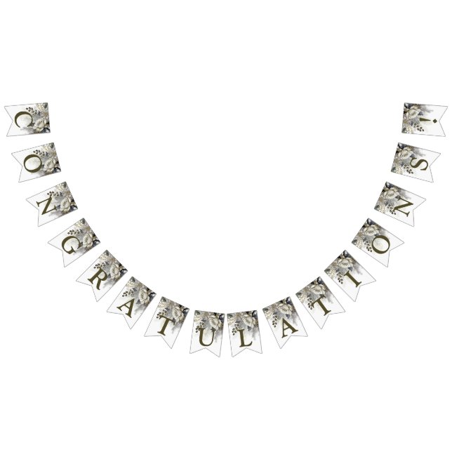 Bandeirinha Boas-vindas ao Ouro Silver White Roses (Todos)