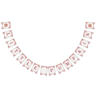 Bandeirinha Boho Floral Little Pumpkin Birthday Bunting Banner