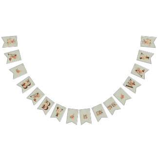 Bandeirinha Boho Floral no Chá de fraldas azul texturizado