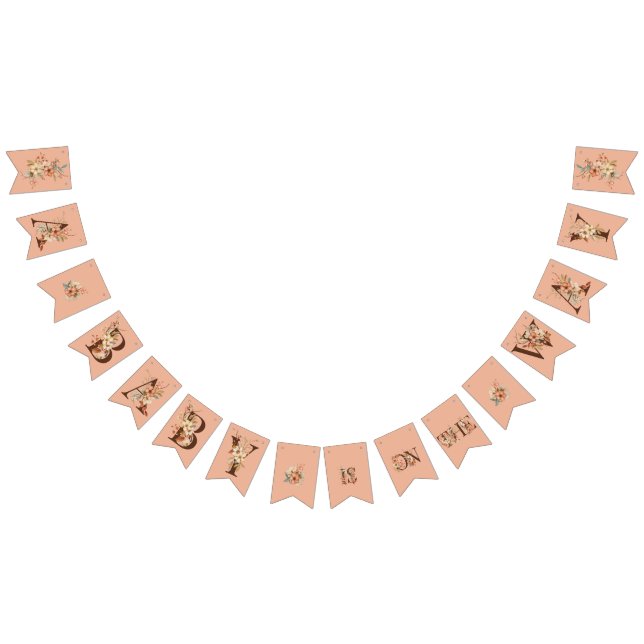 Bandeirinha Boho Floral no Chá de fraldas rosa (Todos)