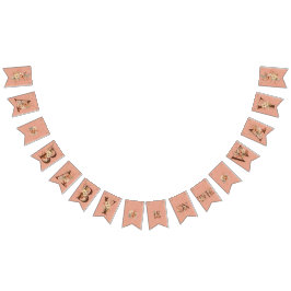 Bandeirinha Boho Floral no Chá de fraldas rosa texturizado