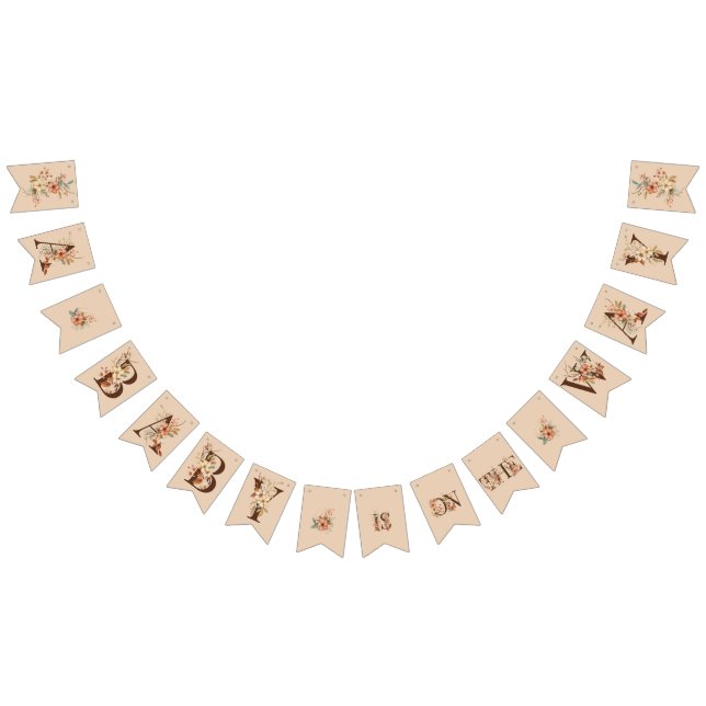 Bandeirinha Boho Floral sobre o Creamy Ivory Chá de fraldas (Todos)