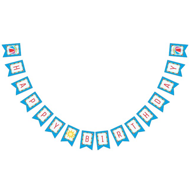 Bandeirinha Bola de Aniversário da Festa de piscina (Todos)