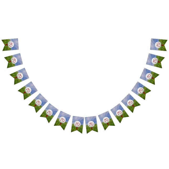 Bandeirinha bola de golfe no campo de grama para 70 (Todos)