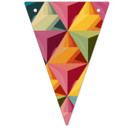 Bandeirinha Bold Geometric Triangle Pattern 