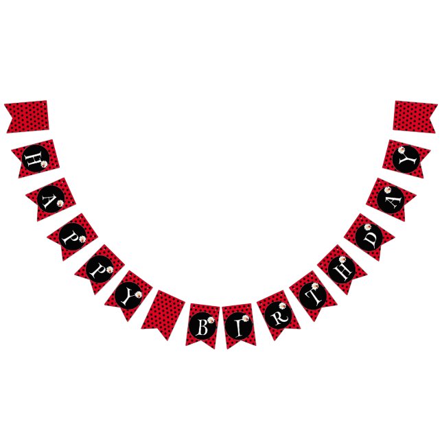 Bandeirinha Bolinhas bonita Festa de aniversário de ladybug Da (Todos)