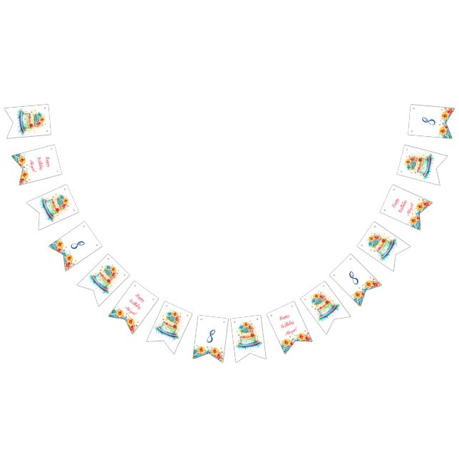 Bandeirinha Bolo Vermelho e Azul (Todos)