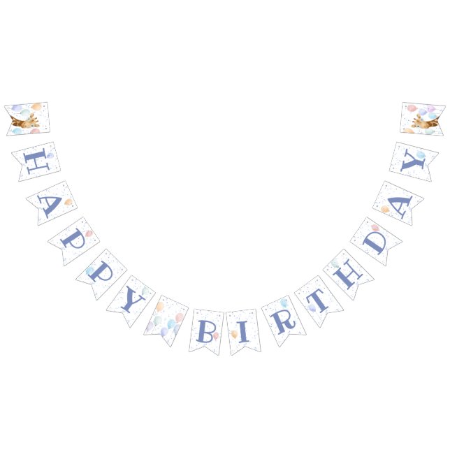 Bandeirinha Bonita Girafa Colorida Garota Balão Colorida Bunti (Todos)