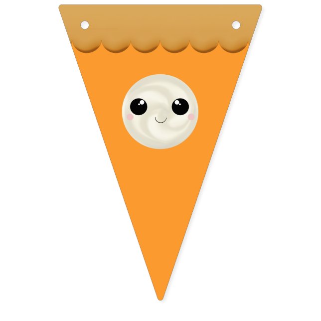 Bandeirinha Bonita Kawaii Pumpkin Pie outono Ação de Graças (Primeira Bandeira)