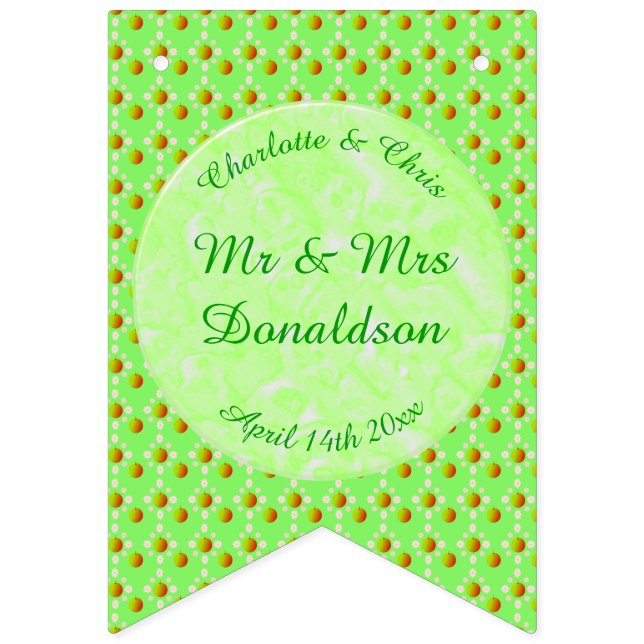 Bandeirinha Bonito Casamento de primavera Maçã florescer e Maç (Primeira Bandeira)