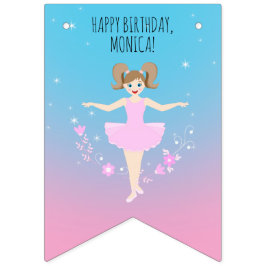 Bandeirinha Bonito Festa de aniversário Ballerina Girl