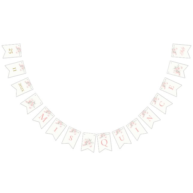 Bandeirinha Borboleta Rosa Quinceañera (Todos)