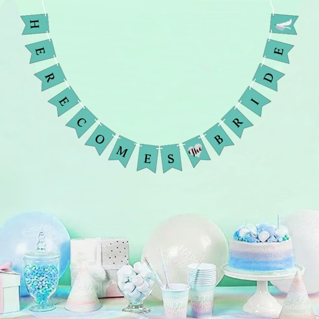 Bandeirinha BRIDE Aqui Vem A Festa Chá de panela Noiva (Criador carregado)