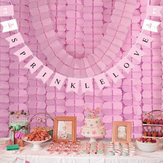 Bandeirinha BRIDE Sprinkle Little Love Pink Party